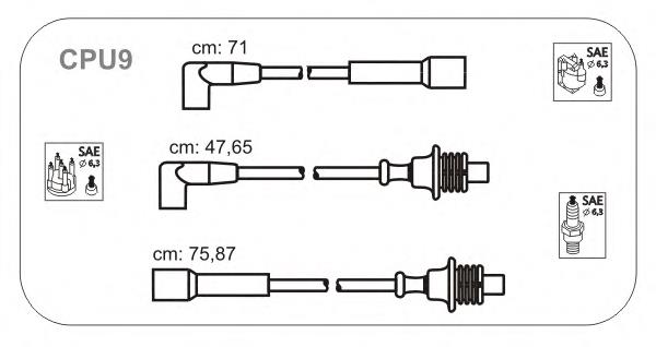 Fios de alta voltagem, kit FAE 83320