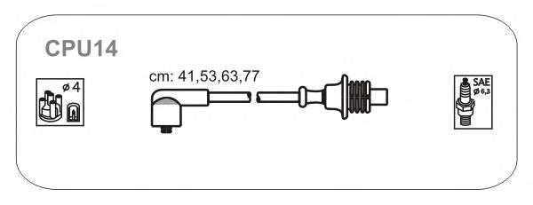 Fios de alta voltagem, kit 9609493380 Fiat/Alfa/Lancia