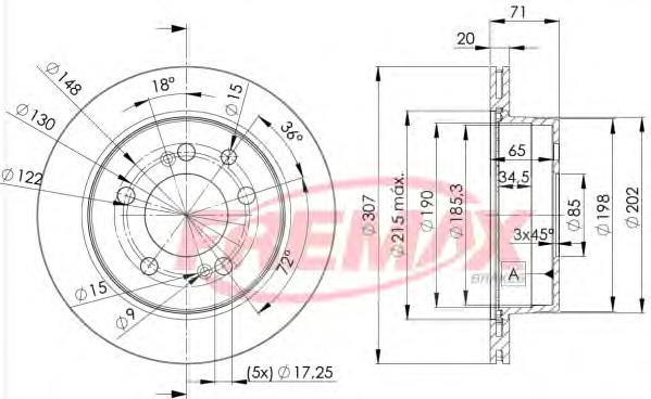 Disco do freio traseiro Ssang Yong 4840121001