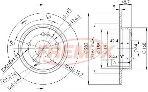 DP415C Japan Parts Disco do freio traseiro