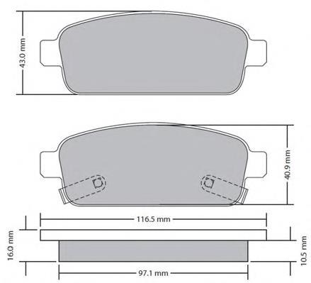 Compre 95516192 Opel Sapatas do freio traseiras de disco