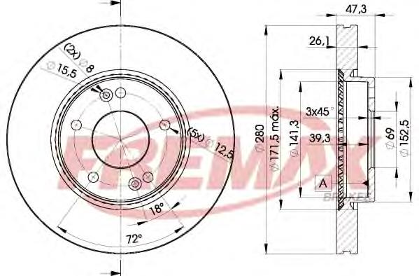 Disco do freio dianteiro S517121H000 Hyundai/Kia