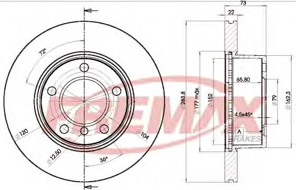 Disco do freio dianteiro 34116854996 BMW