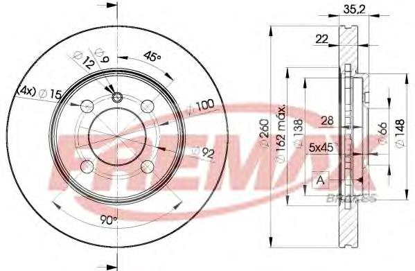 Disco do freio dianteiro BMW 34116752352 preço, a partir de 32,34 USD