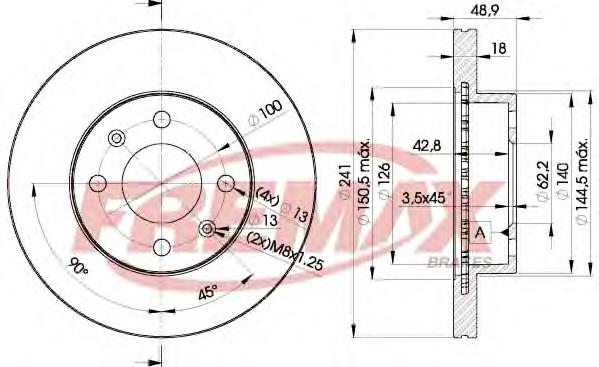 Disco do freio dianteiro S5171207500 Hyundai/Kia
