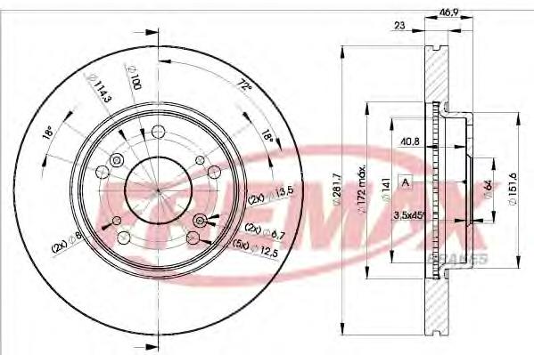 Compre CD7539V Bremsi Disco do freio dianteiro