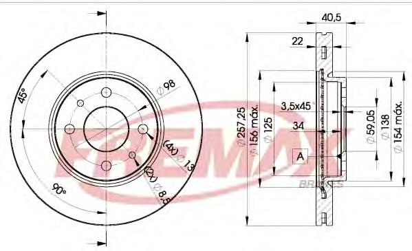 Disco do freio dianteiro 51896288 Fiat/Alfa/Lancia