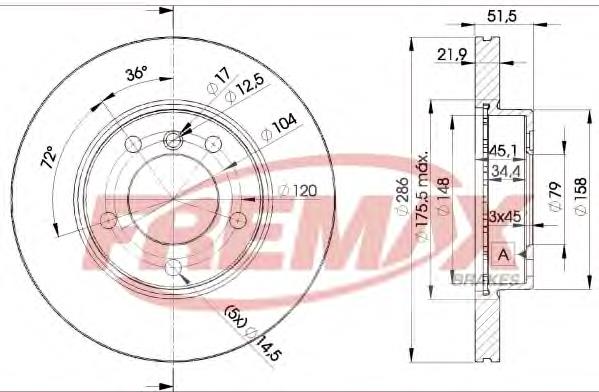 Disco do freio dianteiro 34116766239 BMW