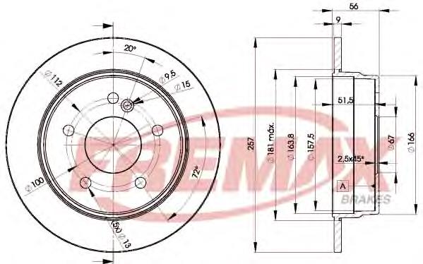 CD6539S Bremsi Disco do freio traseiro