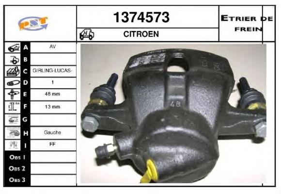 1607377480 Peugeot/Citroen Suporte do freio dianteiro esquerdo