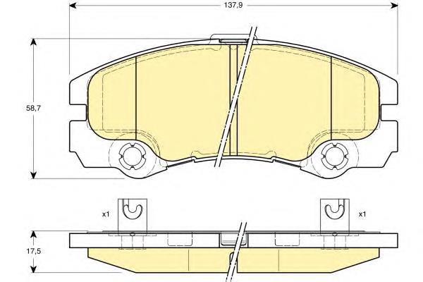Sapatas do freio dianteiras de disco 97201441 Opel