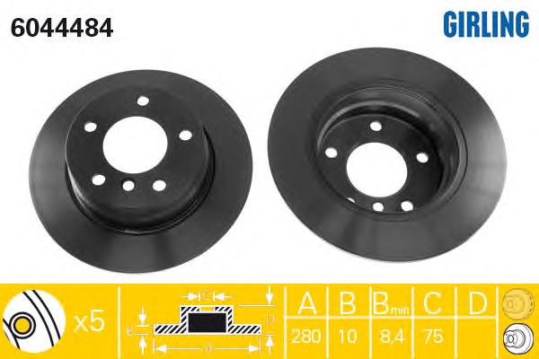 Disco do freio traseiro 6764647 BMW