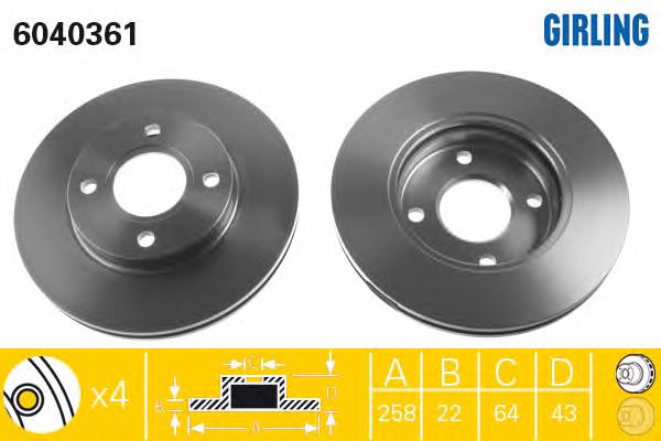 Disco do freio dianteiro Girling 6040361 preço, a partir de 45,06 USD