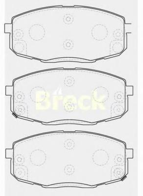 Sapatas do freio dianteiras de disco OK2FA3328Z Hyundai/Kia