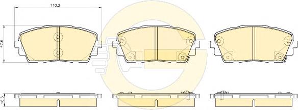 Sapatas do freio dianteiras de disco Hyundai/Kia 581011YA00