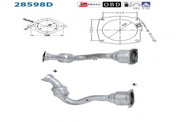 Compre 1731X7 Peugeot/Citroen Tubo de admissão dianteiro (calças) do silenciador