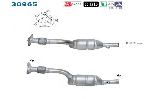 Tubo de admissão dianteiro (calças) do silenciador BM Catalysts BM91255H preço, a partir de 263,47 USD