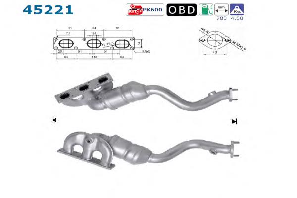 Tubo coletor de escape 11627503673 BMW