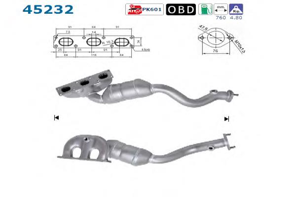 Convertidor - catalisador BMW 18407518679 preço, a partir de 420,75 USD