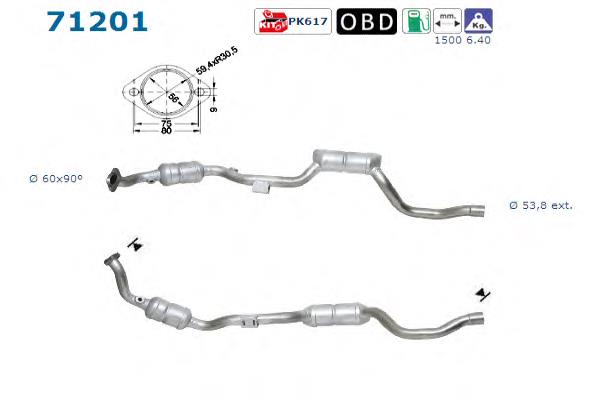  Convertidor - catalisador Mercedes ML/GLE SUV (W163) (1998 - 2005) 