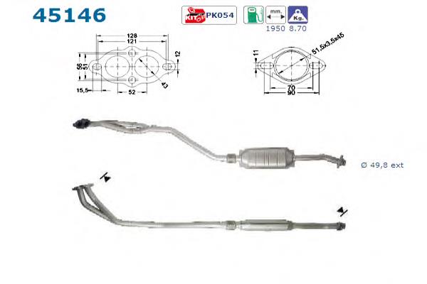 Compre BM90061H BM Catalysts Silenciador, parte dianteira