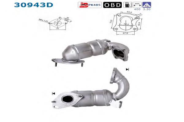 Convertidor - catalisador Renault (RVI) 8671093370 preço, a partir de 202,83 USD
