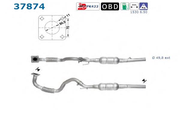 Convertidor - catalisador VAG 1J0254400HX preço, a partir de 216,70 USD