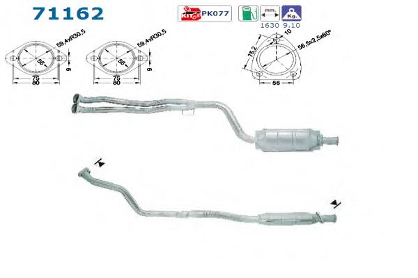 Tubo de admissão dianteiro (calças) do silenciador AS/Auto Storm 71162 preço, a partir de 270,01 USD