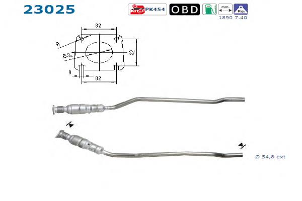 4880224AB Chrysler Convertidor - catalisador