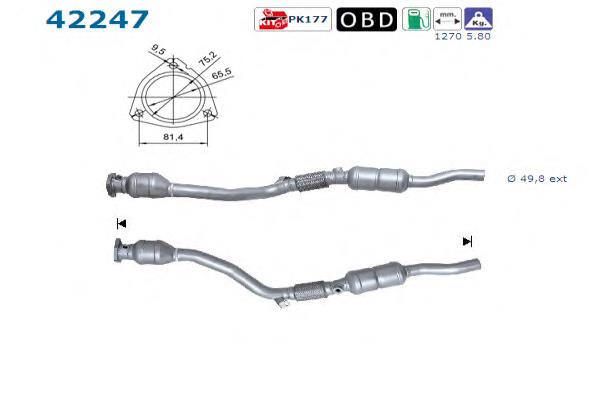 4B0254501HX VAG Silenciador, parte dianteira