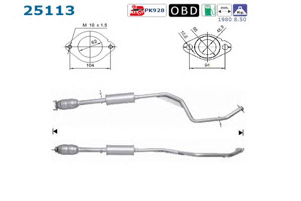 Convertidor - catalisador 23881 Walker