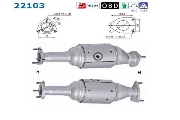 Convertidor - catalisador Honda 18160RBBG00 preço, a partir de 245,45 USD