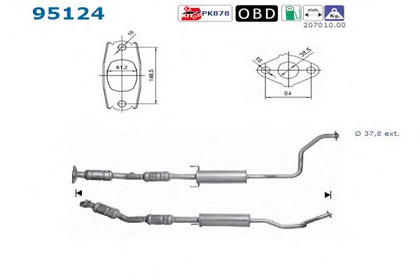 Convertidor - catalisador Bosal 090140 preço, a partir de 421,21 USD