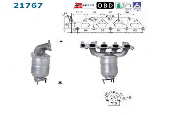 Convertidor - catalisador AS/Auto Storm 21767 preço, a partir de 263,44 USD