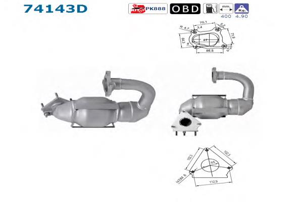 Convertidor - catalisador Opel 93861890 preço, a partir de 457,80 USD