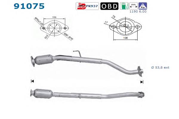 Convertidor - catalisador AS/Auto Storm 91075 preço, a partir de 308,13 USD