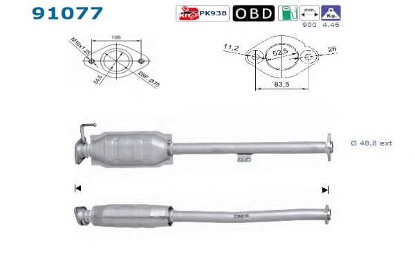 1425065D90 Suzuki Silenciador, parte central