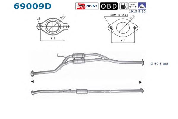 Compre BM90727H BM Catalysts Silenciador, parte dianteira