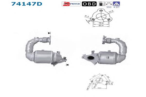 Convertidor - catalisador Nissan/Infiniti 208A0JD51A preço, a partir de 506,28 USD