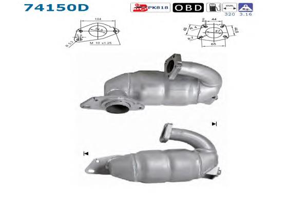 Convertidor - catalisador Renault (RVI) 8660001638 preço, a partir de 329,37 USD