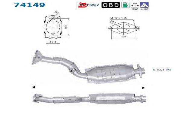 Convertidor - catalisador AS/Auto Storm 74149 preço, a partir de 224,82 USD