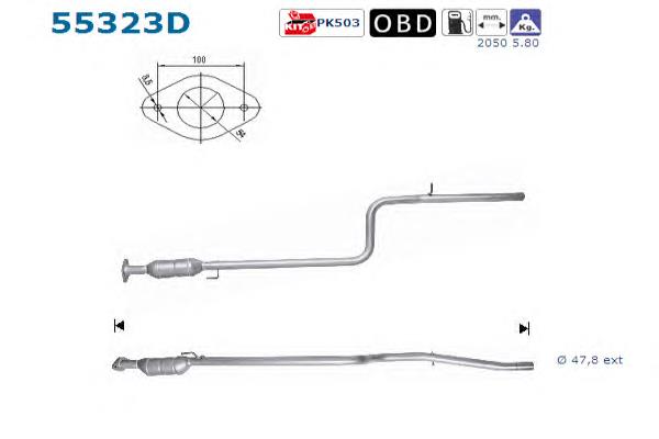 Convertidor - catalisador Fiat/Alfa/Lancia 51750471 preço, a partir de 408,13 USD