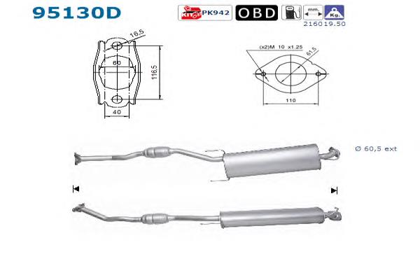 Silenciador, parte dianteira Bosal 090602 preço, a partir de 130,25 USD