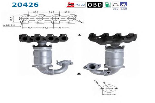Convertidor - catalisador Ford 1354573 preço, a partir de 328,20 USD