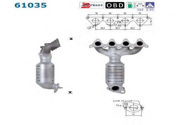 BM91432H BM Catalysts Tubo coletor de escape