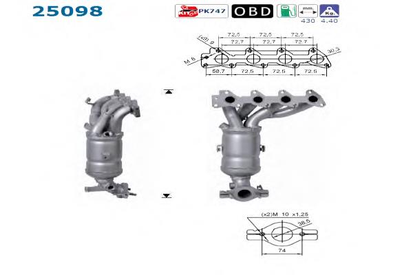 Convertidor - catalisador AS/Auto Storm 25098 preço, a partir de 448,91 USD