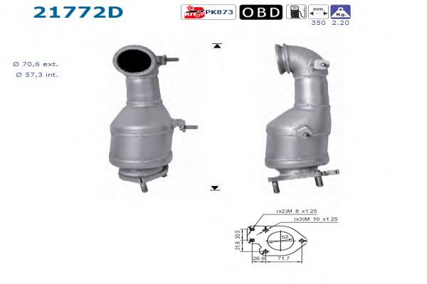 Convertidor - catalisador Opel 96629315 preço, a partir de 321,69 USD