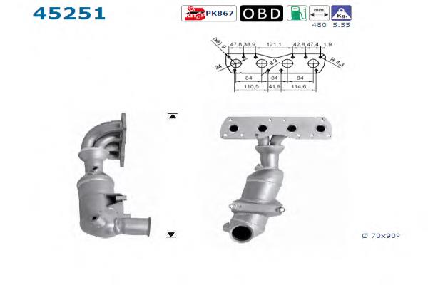 Convertidor - catalisador Honda 18190RB0G00 preço, a partir de 249,80 USD