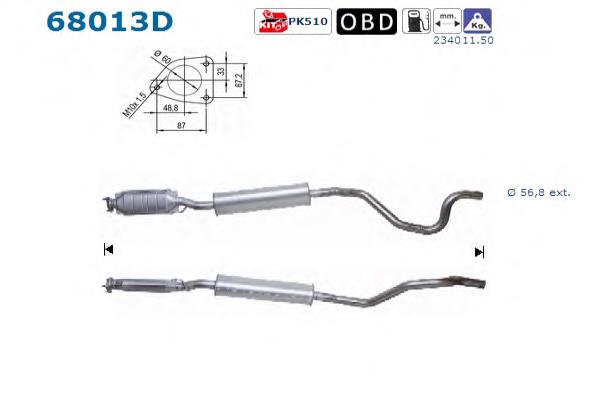 Silenciador, parte central Land Rover WCJ000540 preço, a partir de 219,77 USD