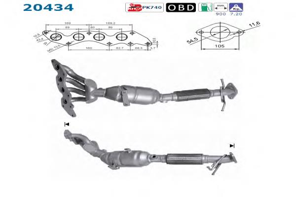 Convertidor - catalisador Volvo 36000951 preço, a partir de 462,56 USD